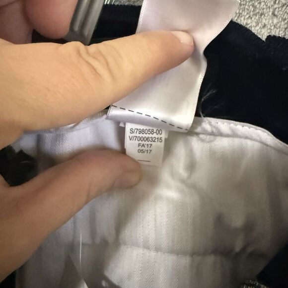 NWT Banana Republic Pants 12R Velour Velvet Logan Navy Blue Stretch Trousers - Picture 13 of 13